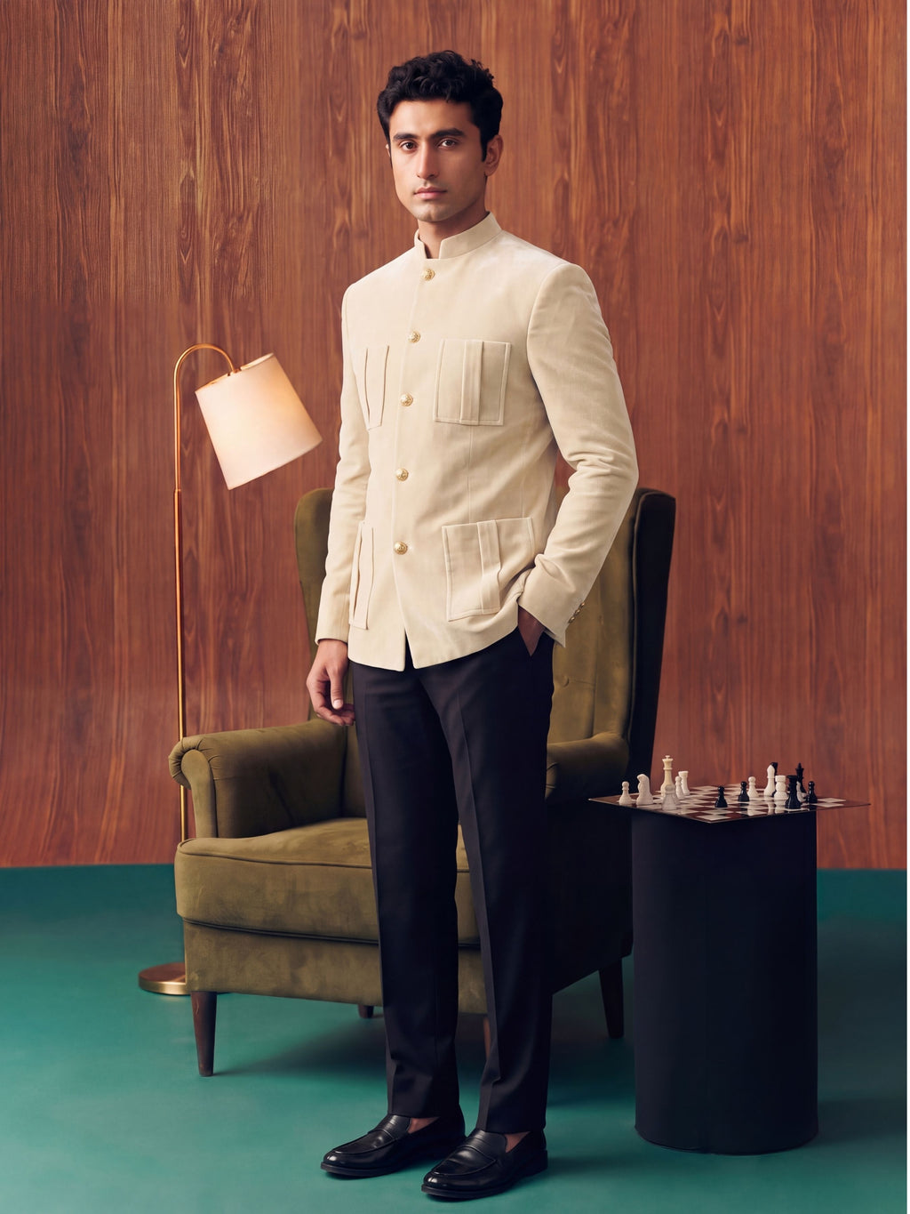 The Ultimate Royal Velvet Jodhpuri – Ivory