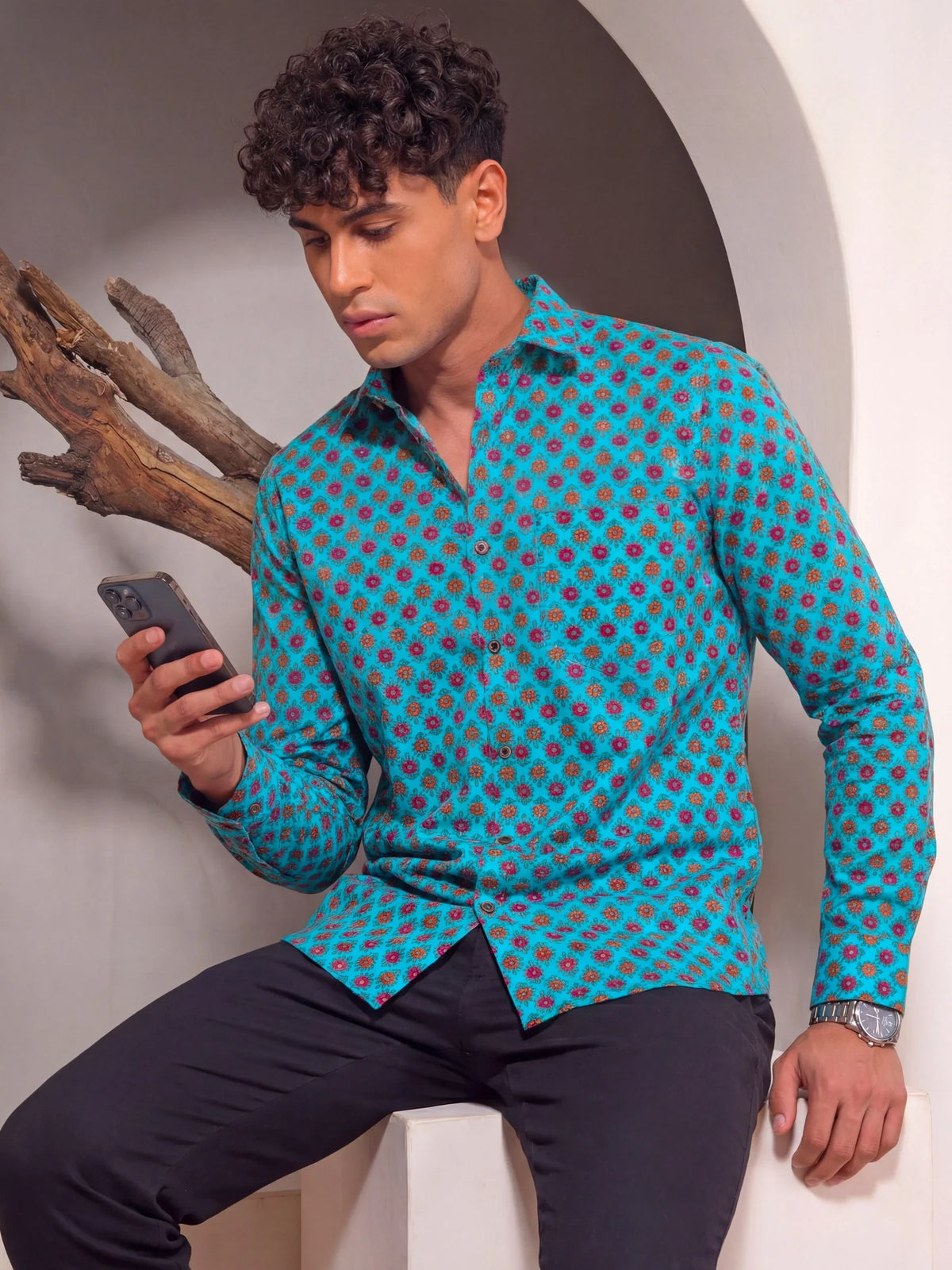 Mini Buti - Pure Cotton Handblock Shirt