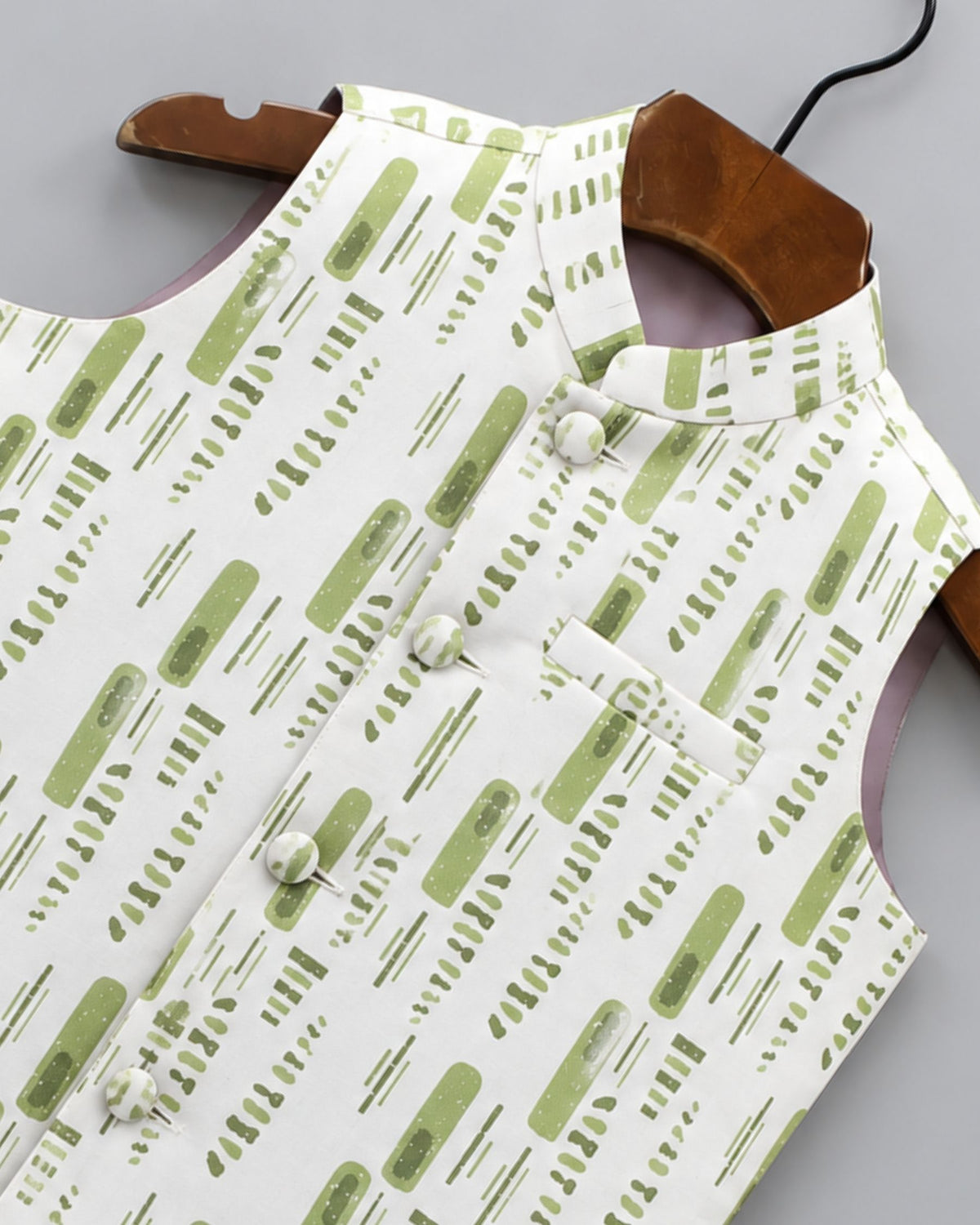 Stylish Kid's Nehru Jacket with Modern Print