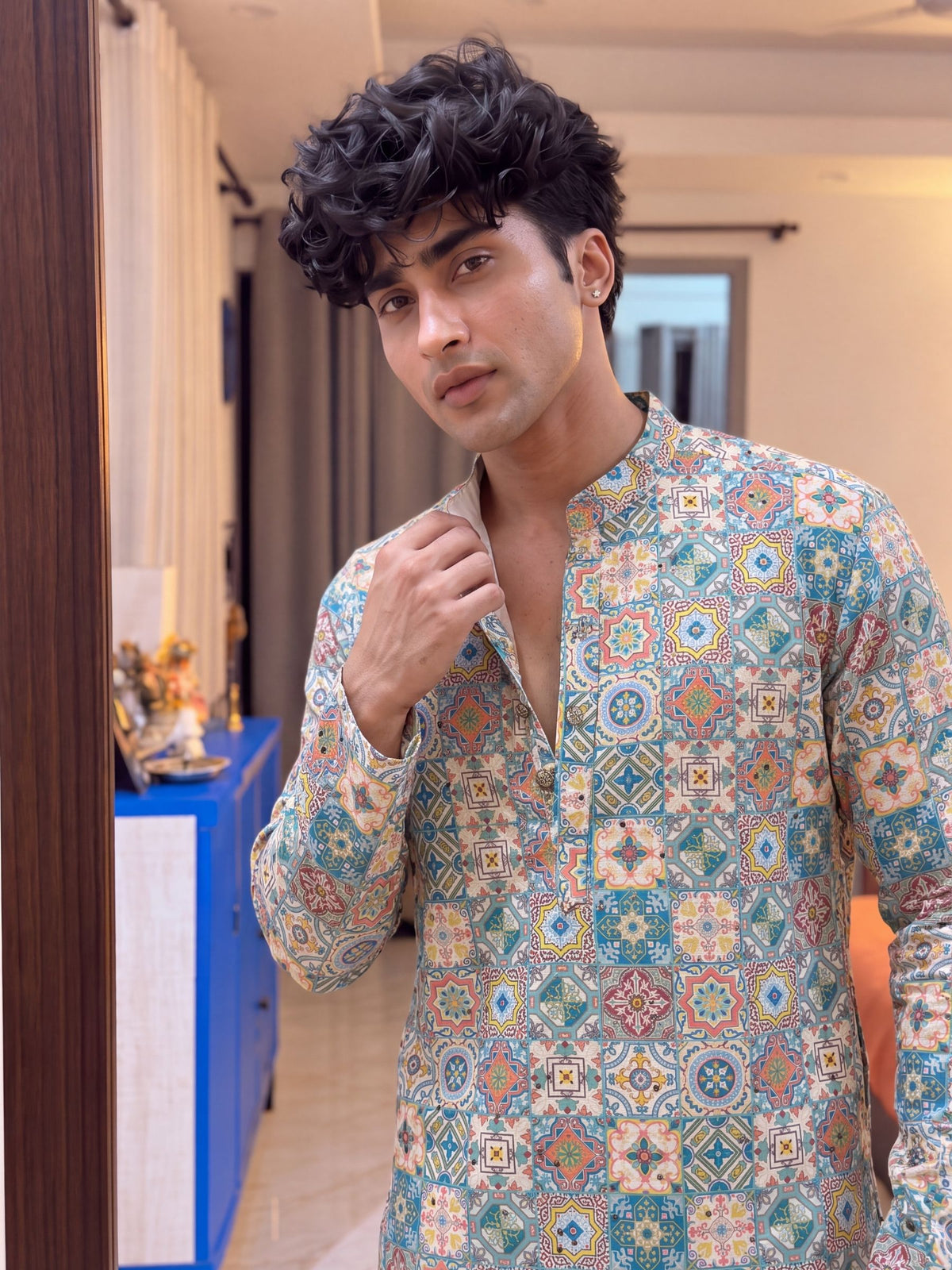 Multicolor Geometric – Printed Long Kurta