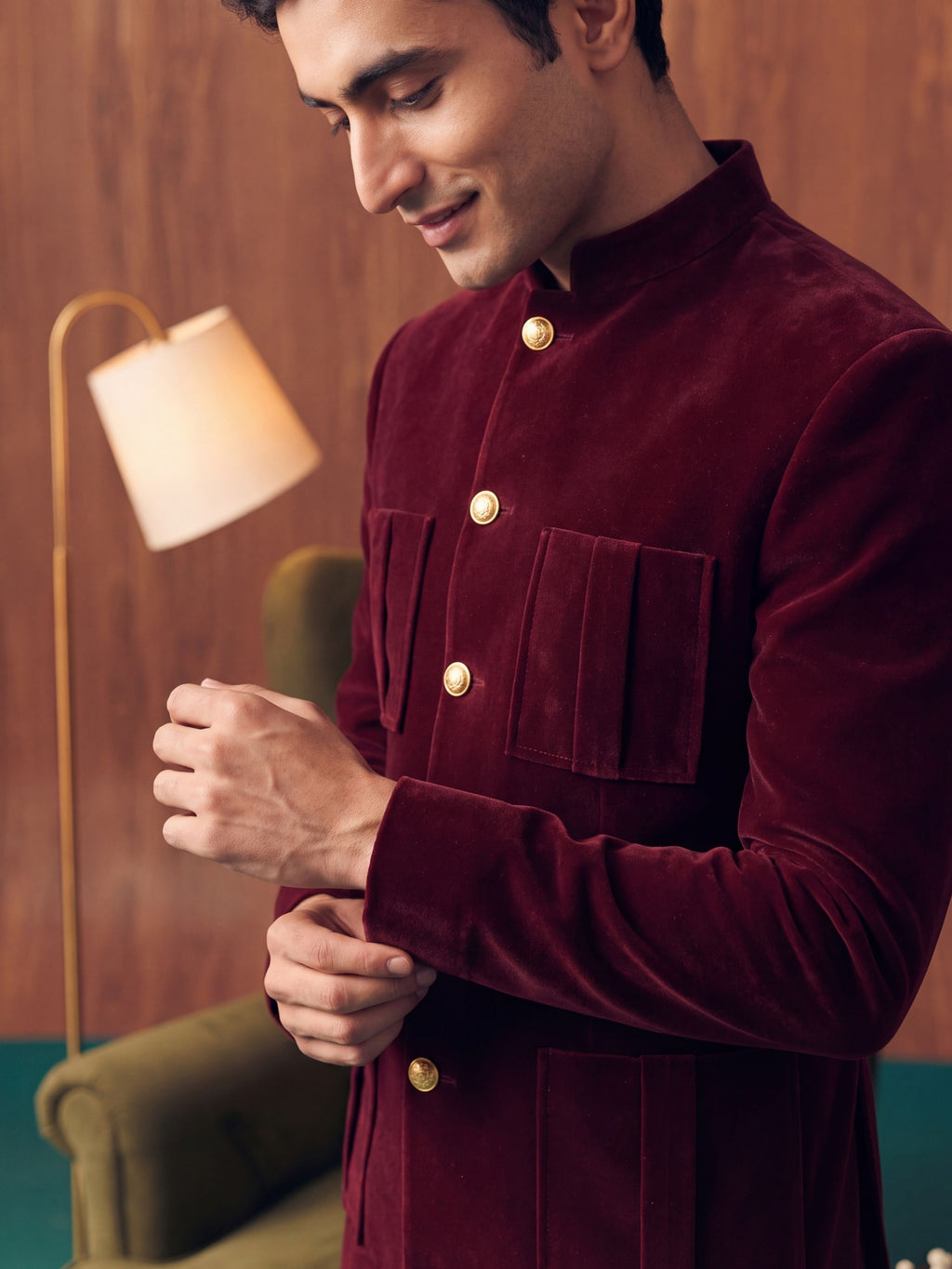 The Ultimate Royal Velvet Jodhpuri – Burgundy