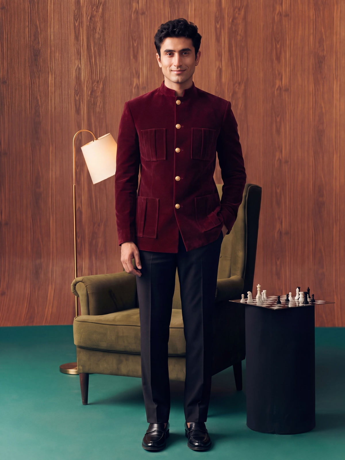 The Ultimate Royal Velvet Jodhpuri – Burgundy