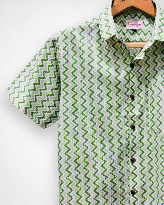 Mint Zig – Half Sleeve Cotton Shirt
