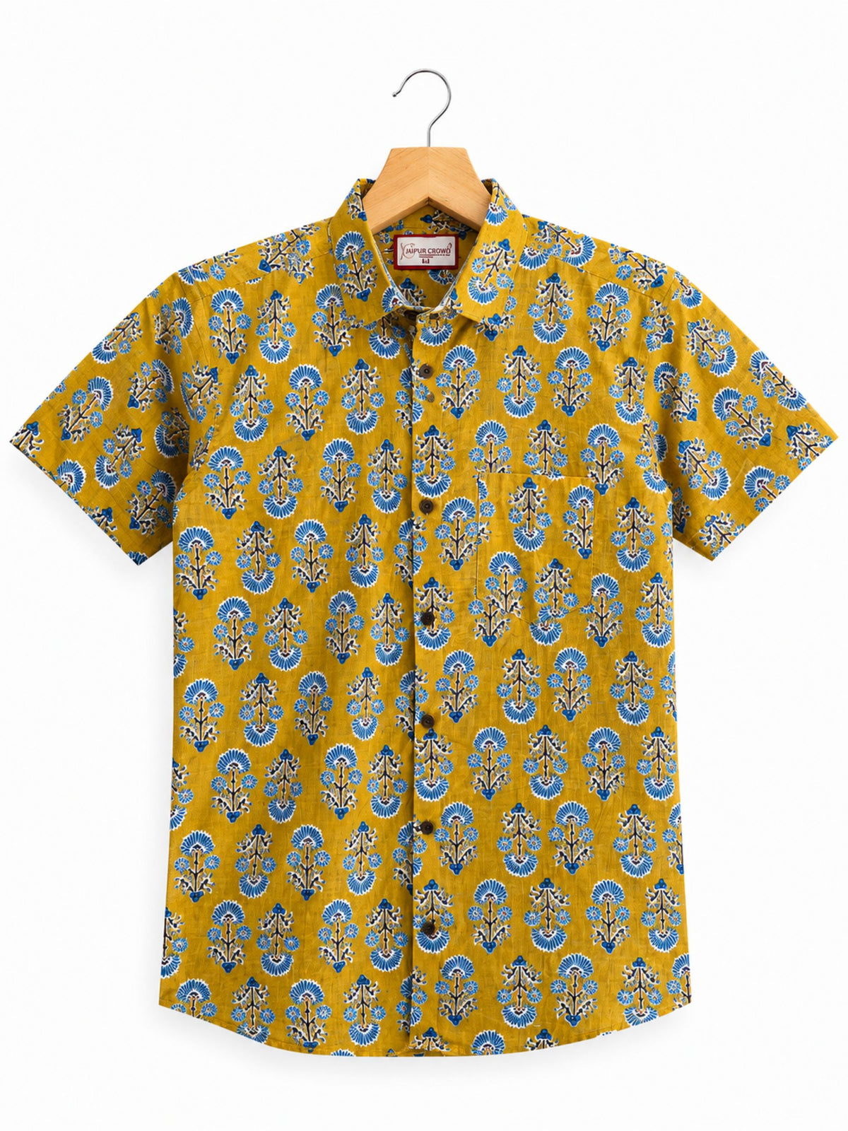 Golden Blooms – Half Sleeve Cotton Shirt