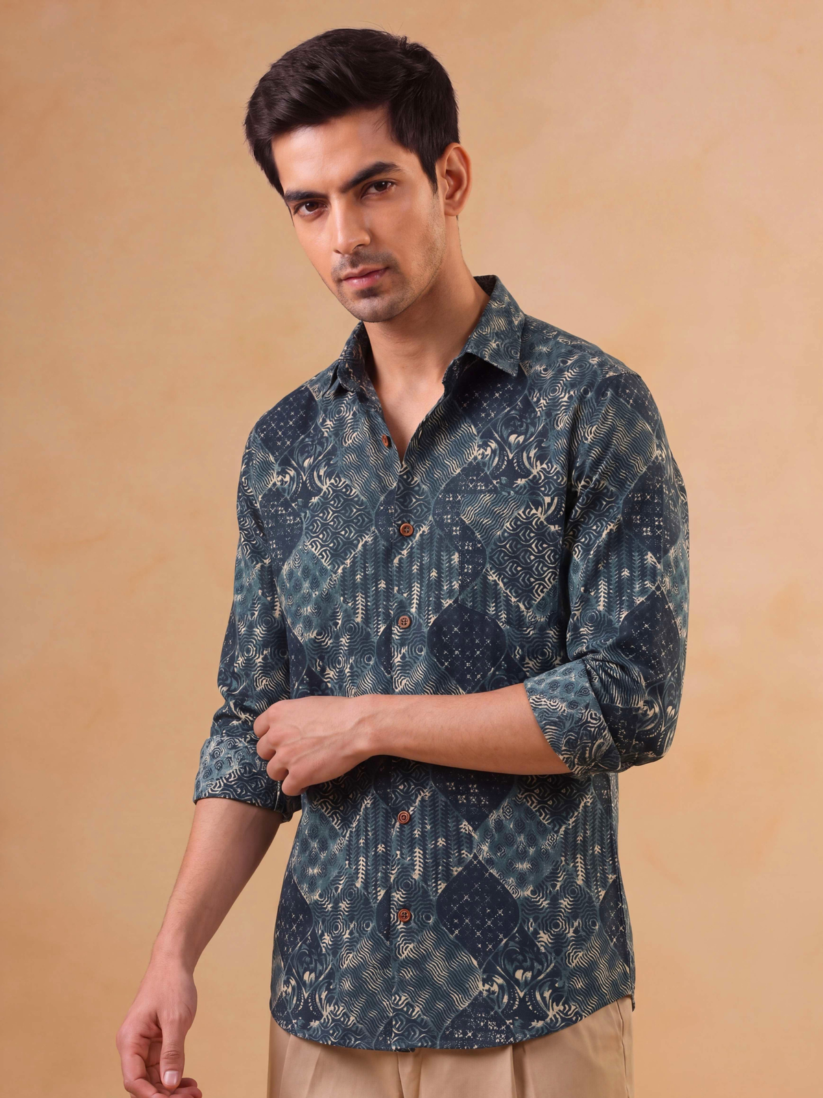 Comfort in Style – Plus Size Printed Cotton Shirt