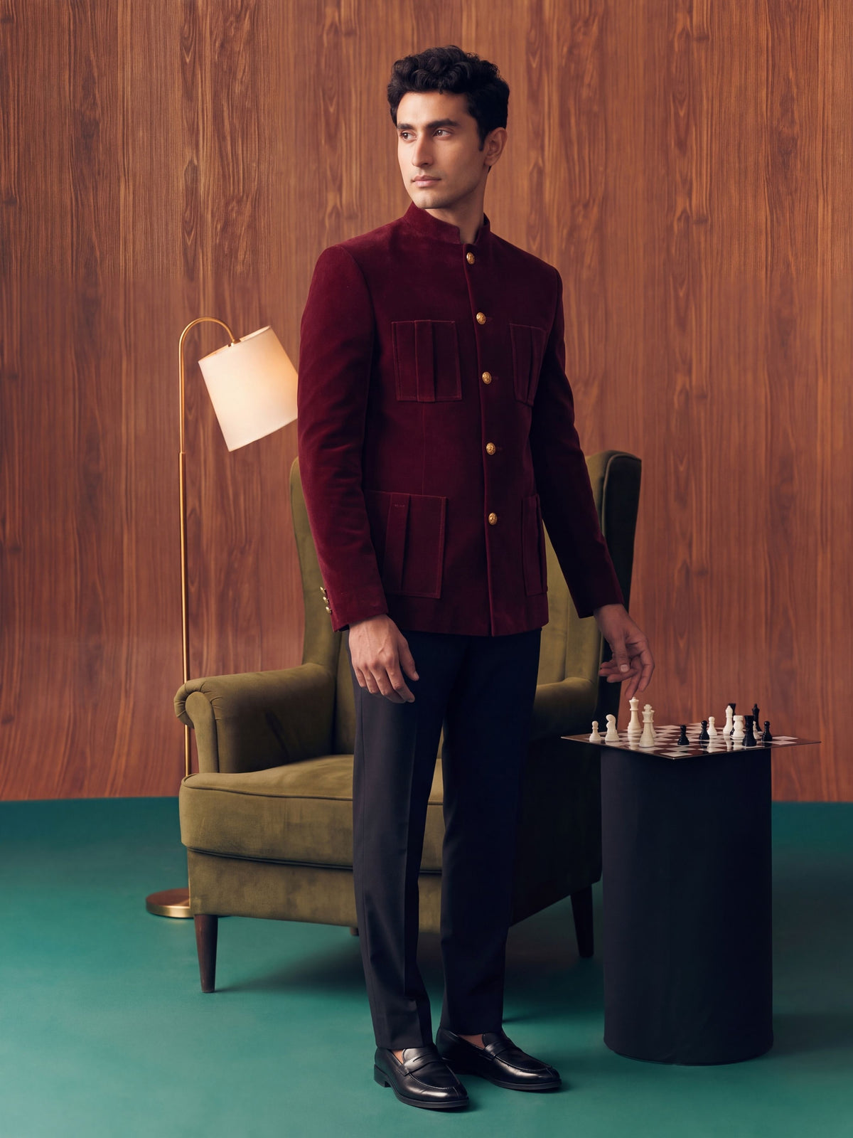 The Ultimate Royal Velvet Jodhpuri – Burgundy