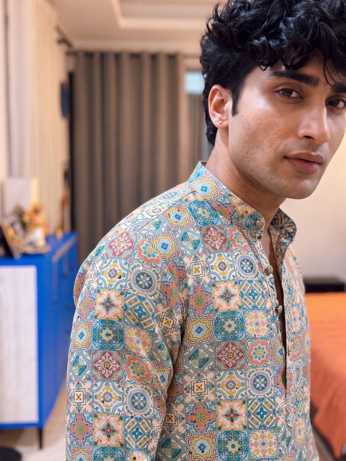 Multicolor Geometric – Printed Long Kurta