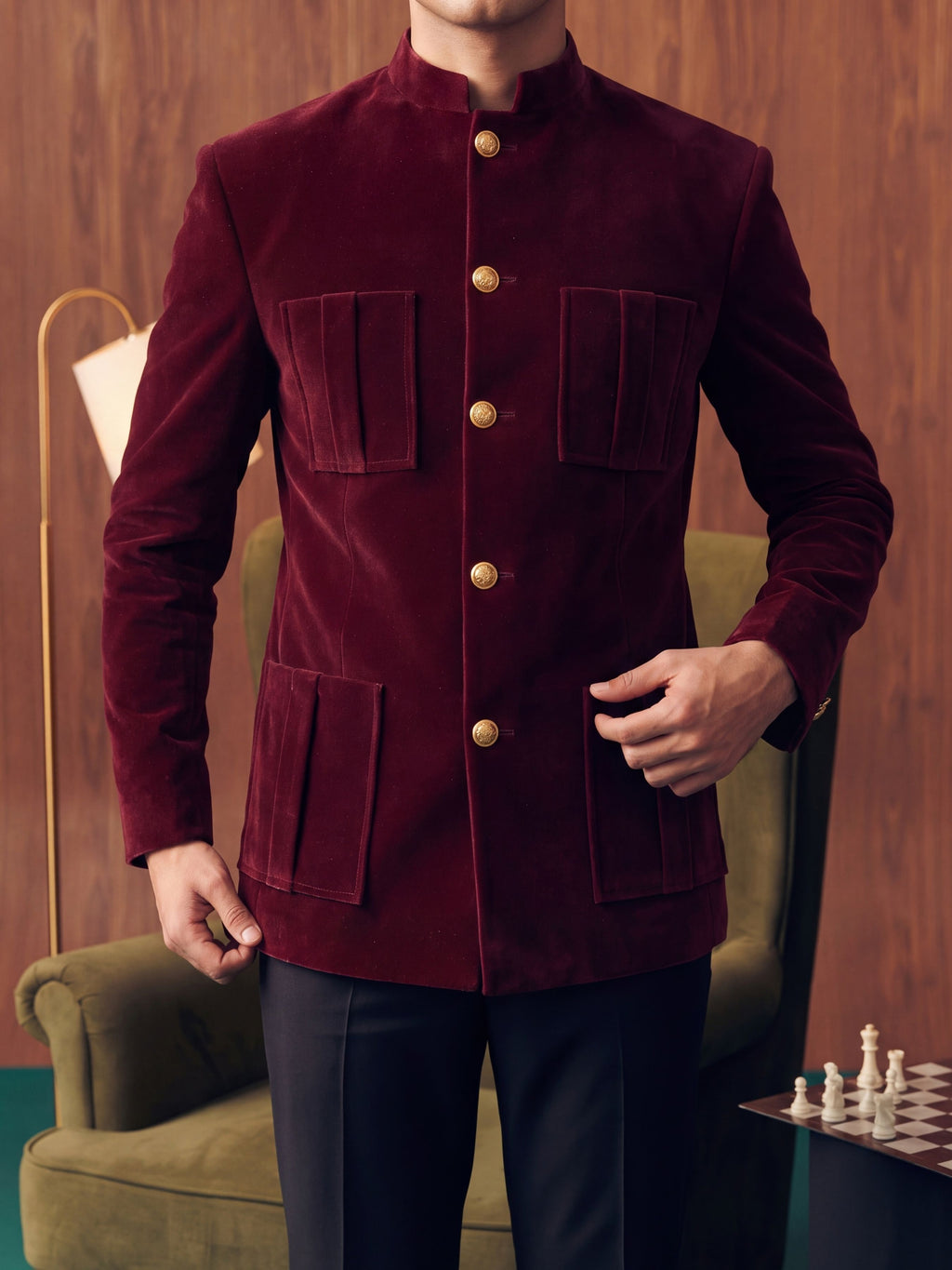 The Ultimate Royal Velvet Jodhpuri – Burgundy