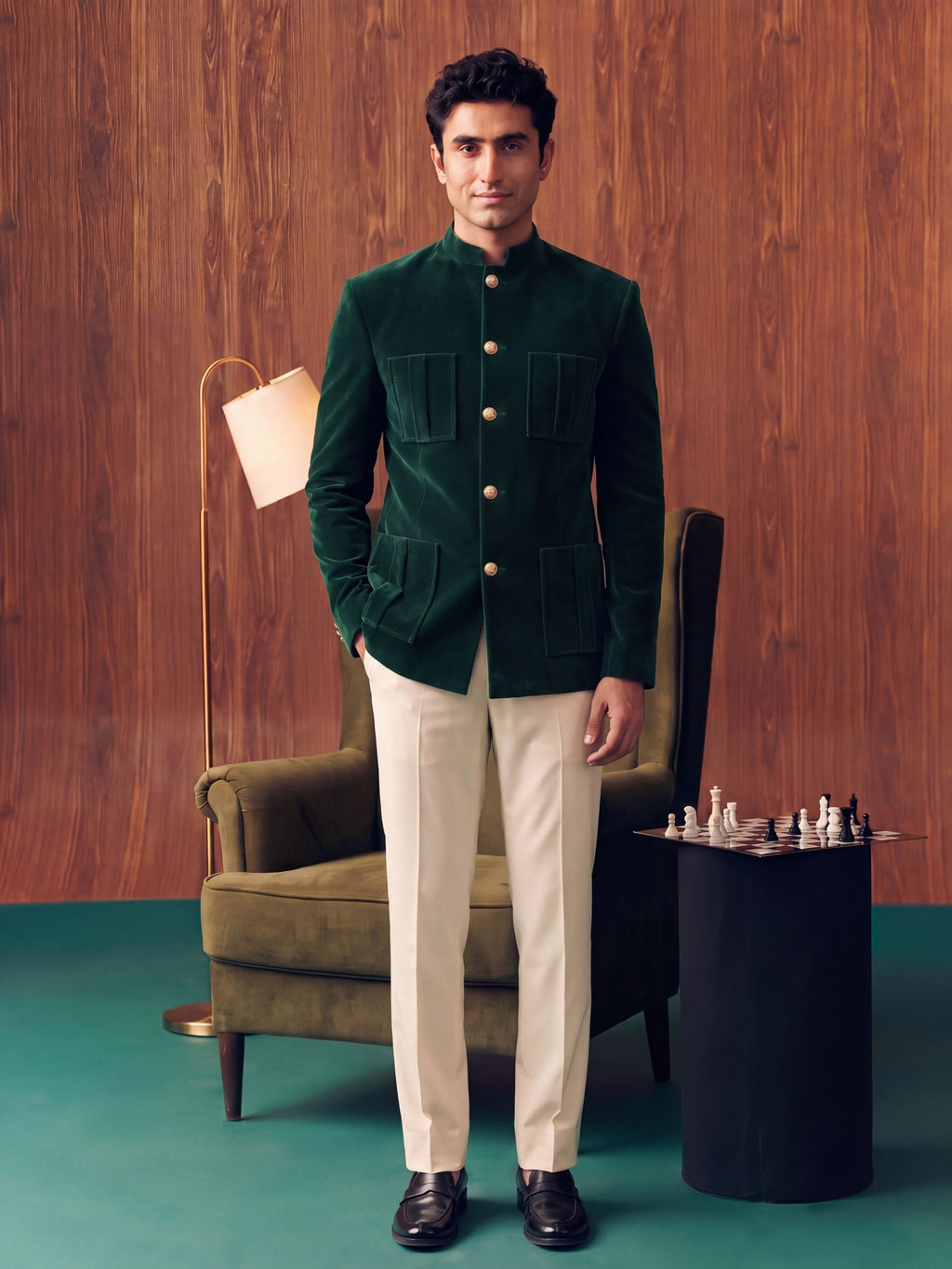 The Ultimate Royal Velvet Jodhpuri – Emerald Green