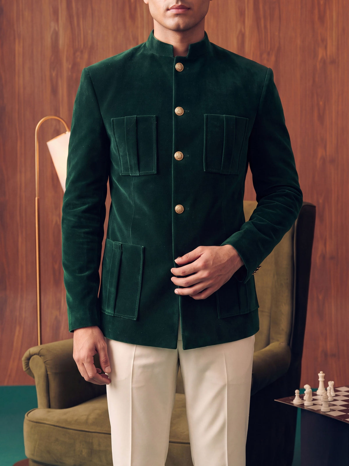 The Ultimate Royal Velvet Jodhpuri – Emerald Green