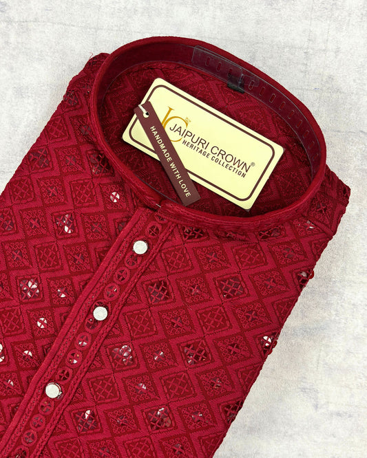 Red Square Lucknowi Kurta