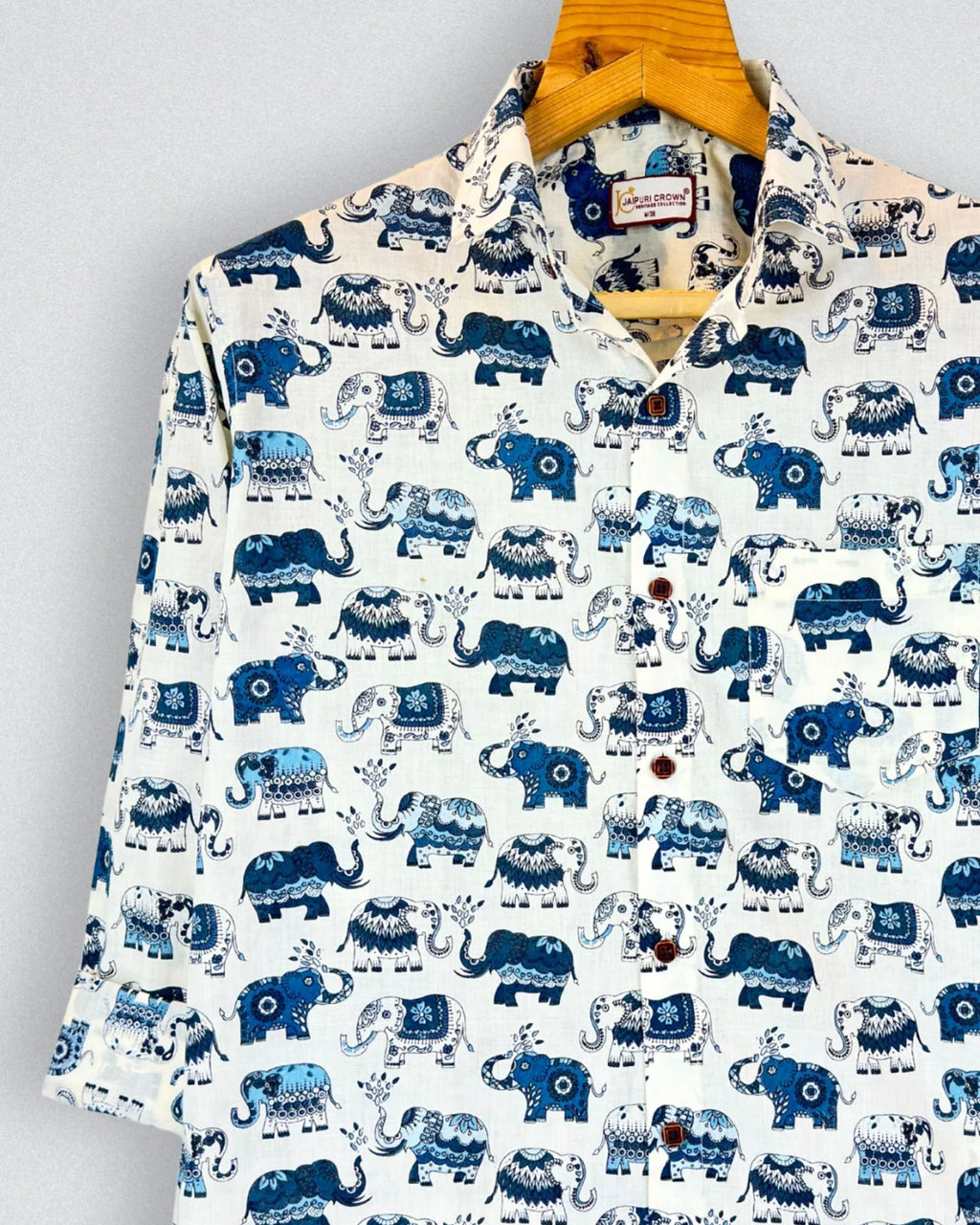 Teapot Tales – Printed Cotton Full Sleeve in Blue & White