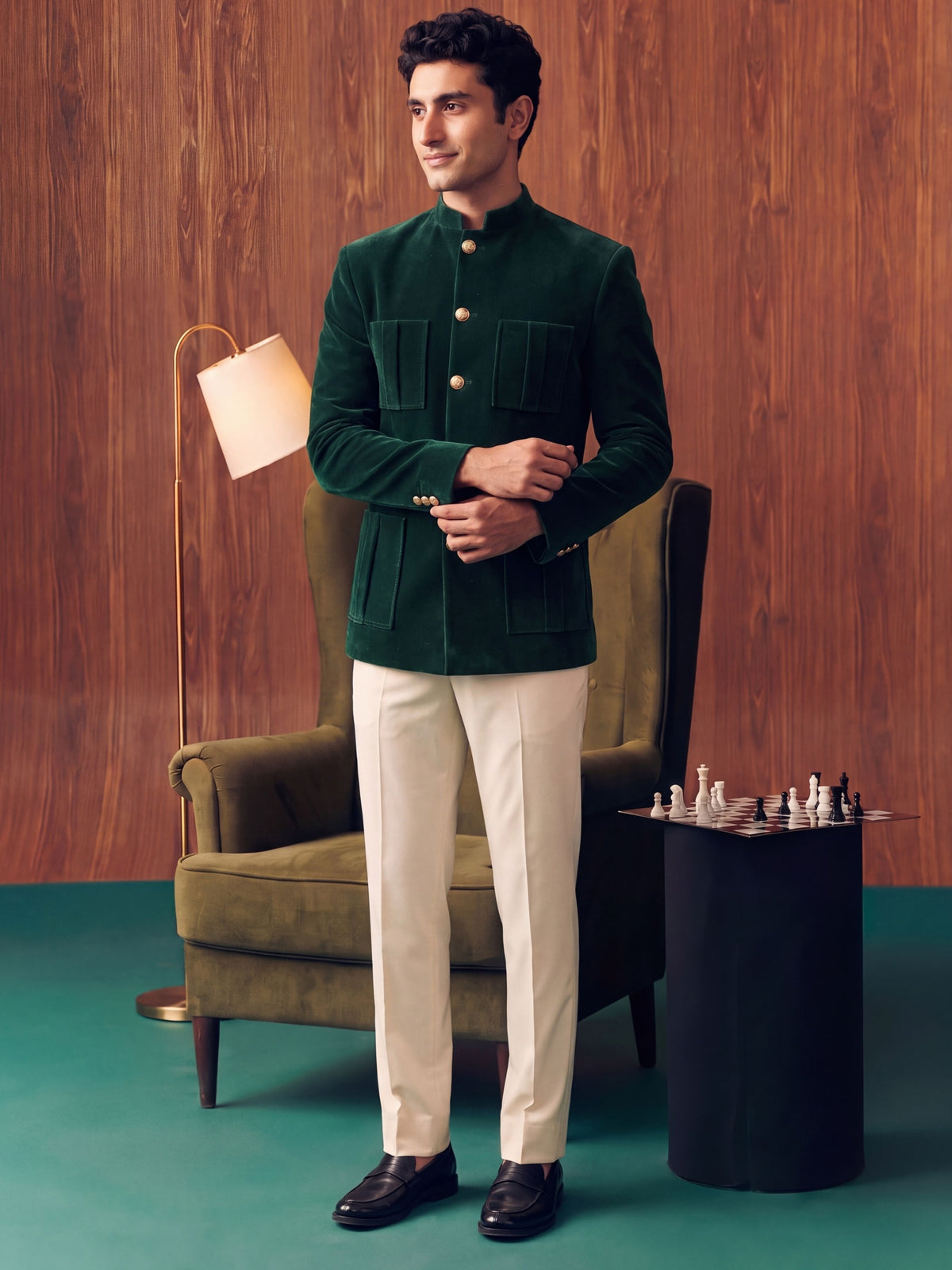 The Ultimate Royal Velvet Jodhpuri – Emerald Green