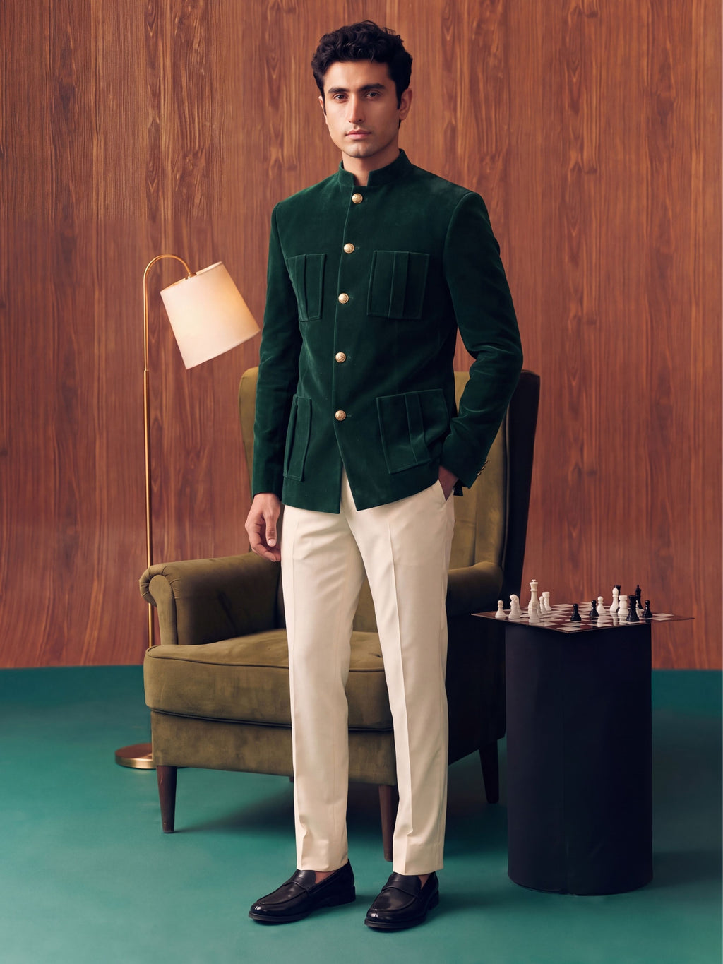 The Ultimate Royal Velvet Jodhpuri – Emerald Green