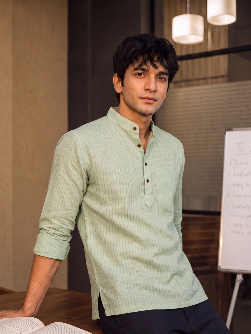 Charming Green – Printed Cotton Short Kurta