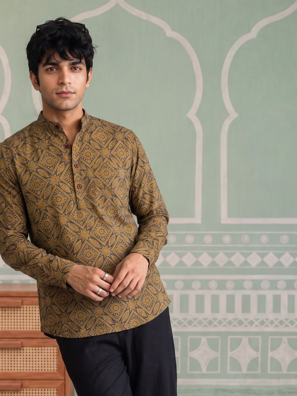 Desert Sun – Printed Cotton Short Kurta