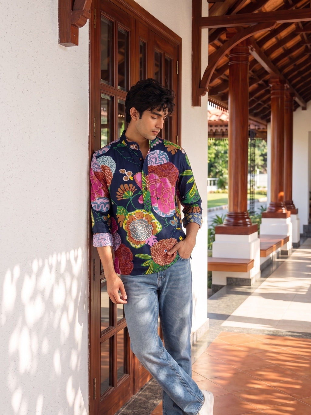 Tropical Vibes – Printed Cotton Short Kurta