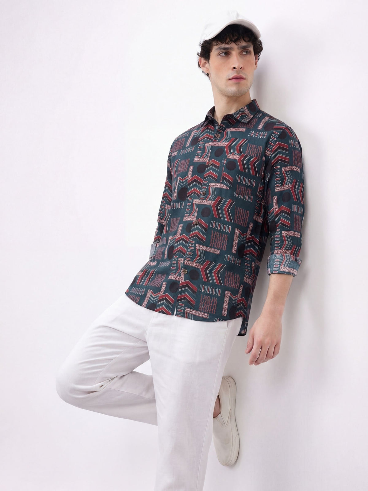Geometric Fusion – Printed Cotton Full Sleeve