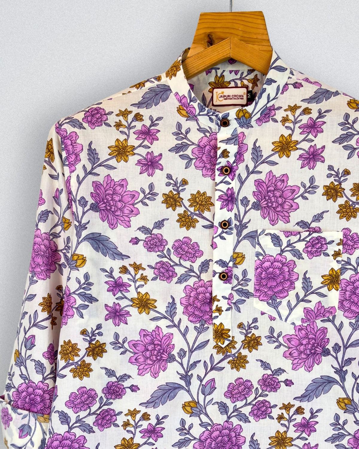 Floral Charm – Printed Cotton Short Kurta