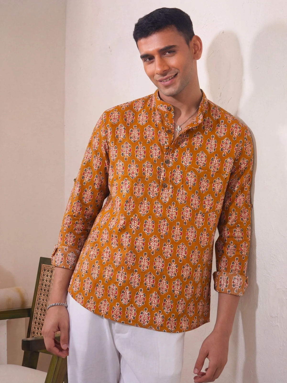 Rustic Charm – Printed Cotton Short Kurta