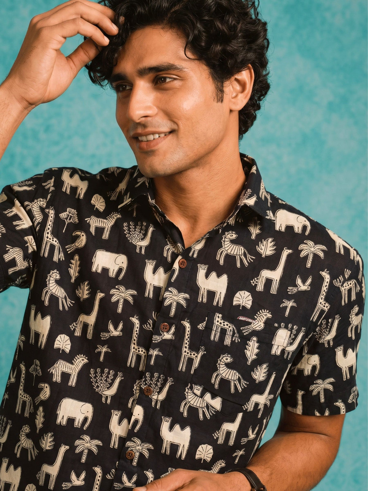 Wildlife Wonders – Plus Size Printed Cotton Shirt