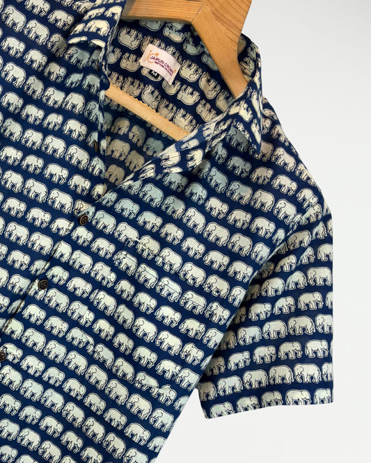 Elephant March – Half Sleeve Cotton Shirt