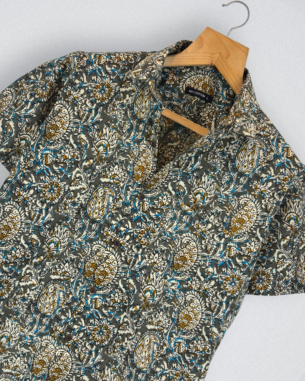 Olive Royale – Heritage Printed Cotton Half Sleeve Shirt