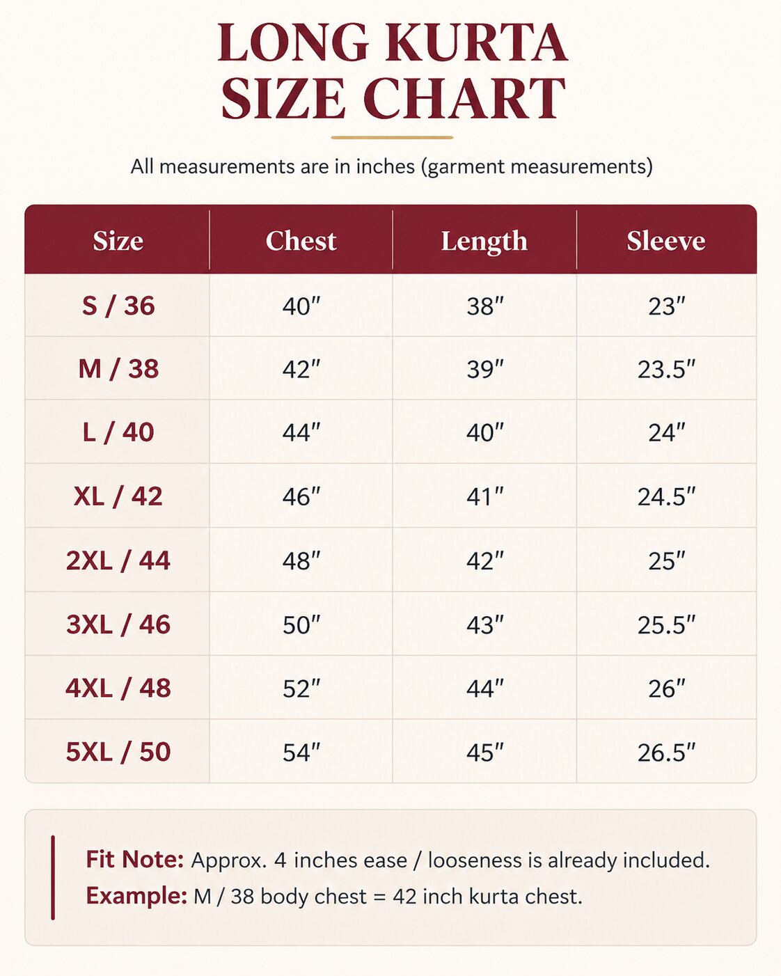 Size guide