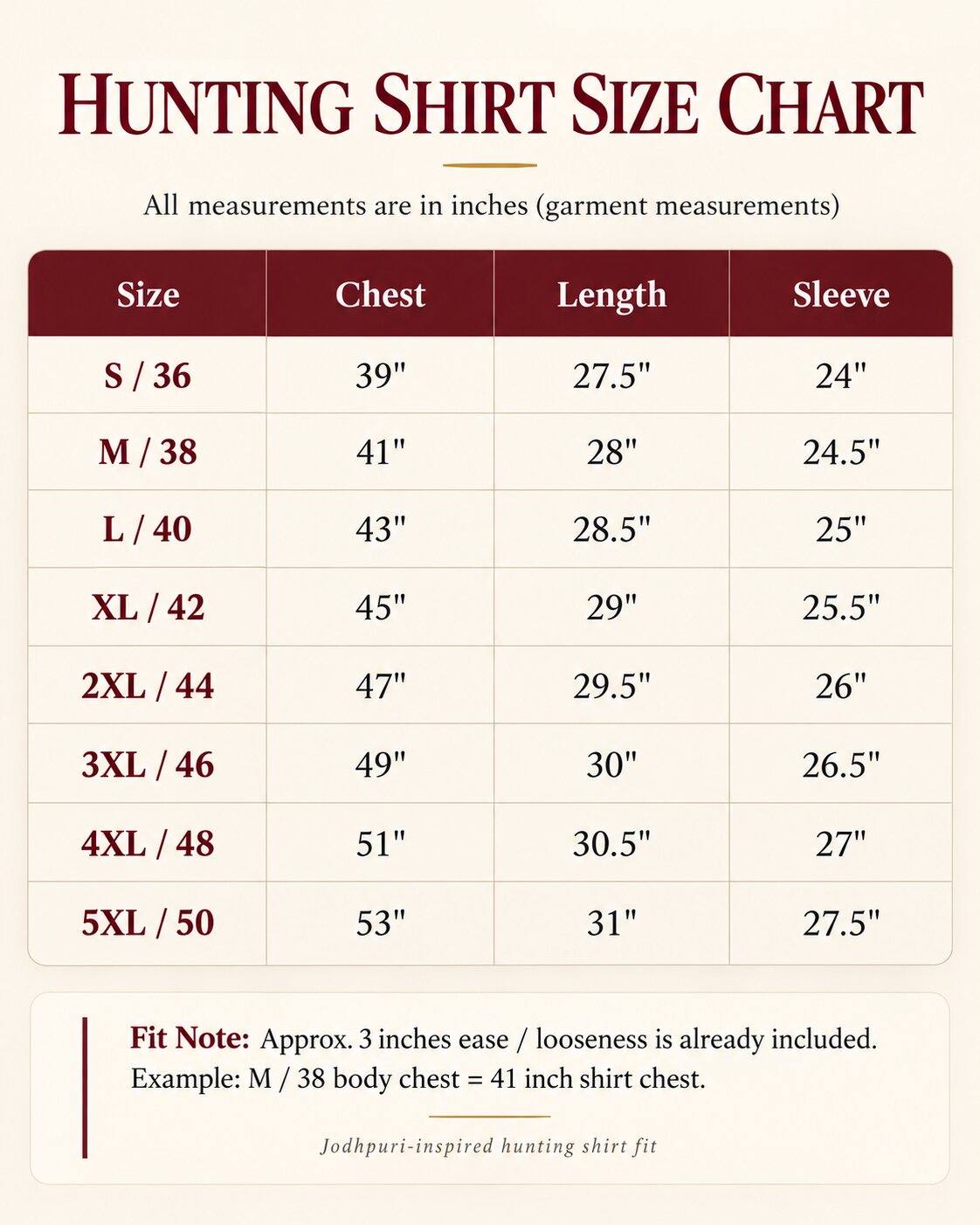 Size guide