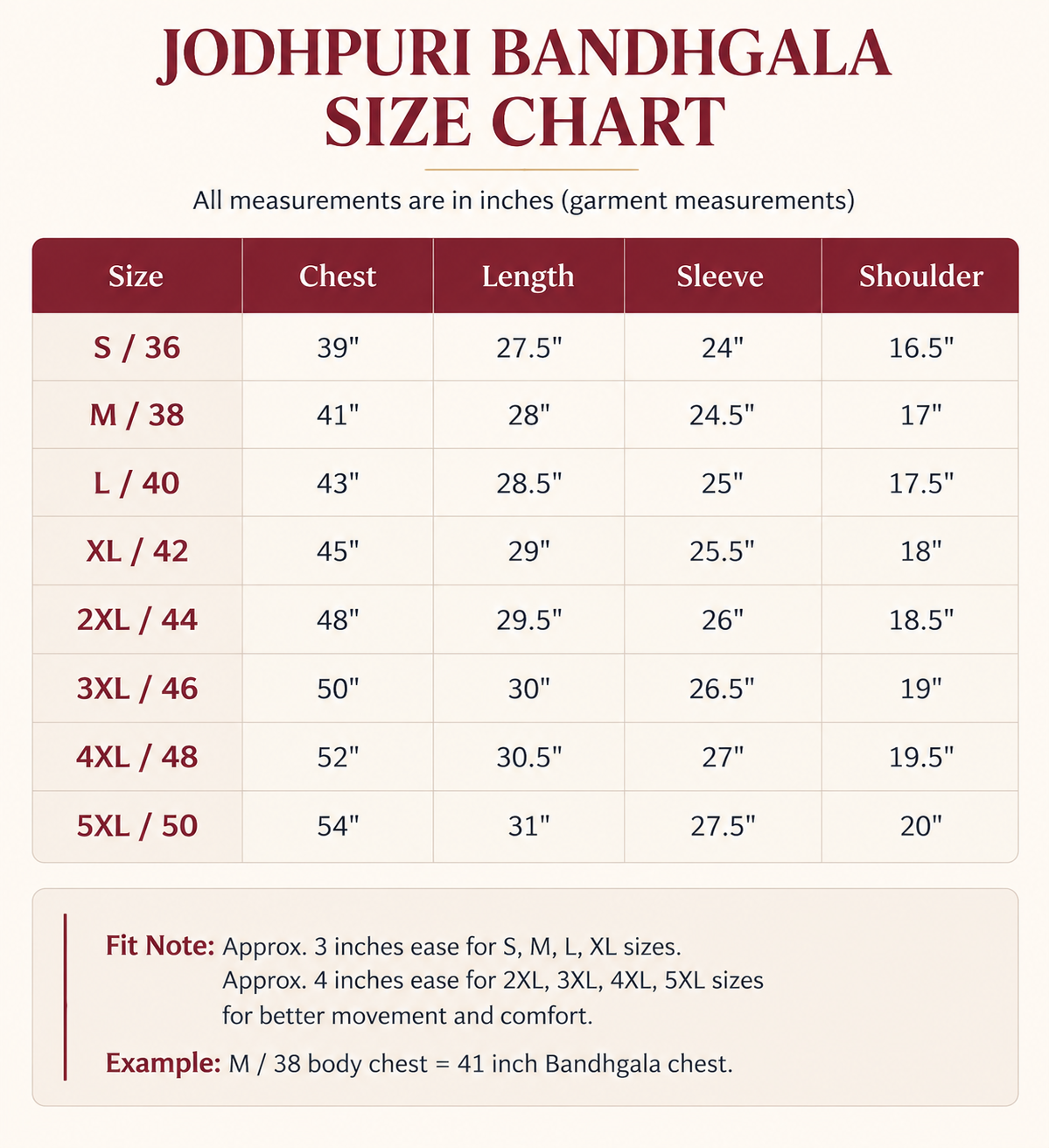 Size guide
