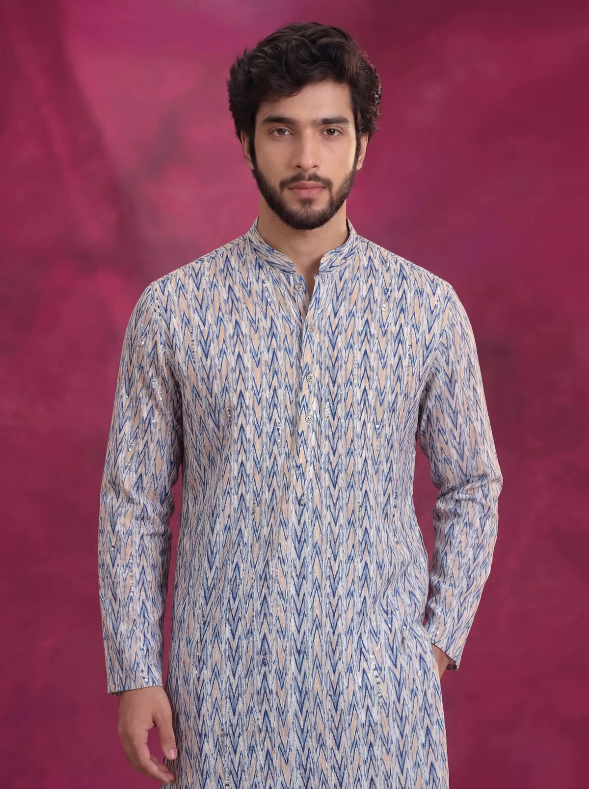 Indigo Mirror Work Kurta