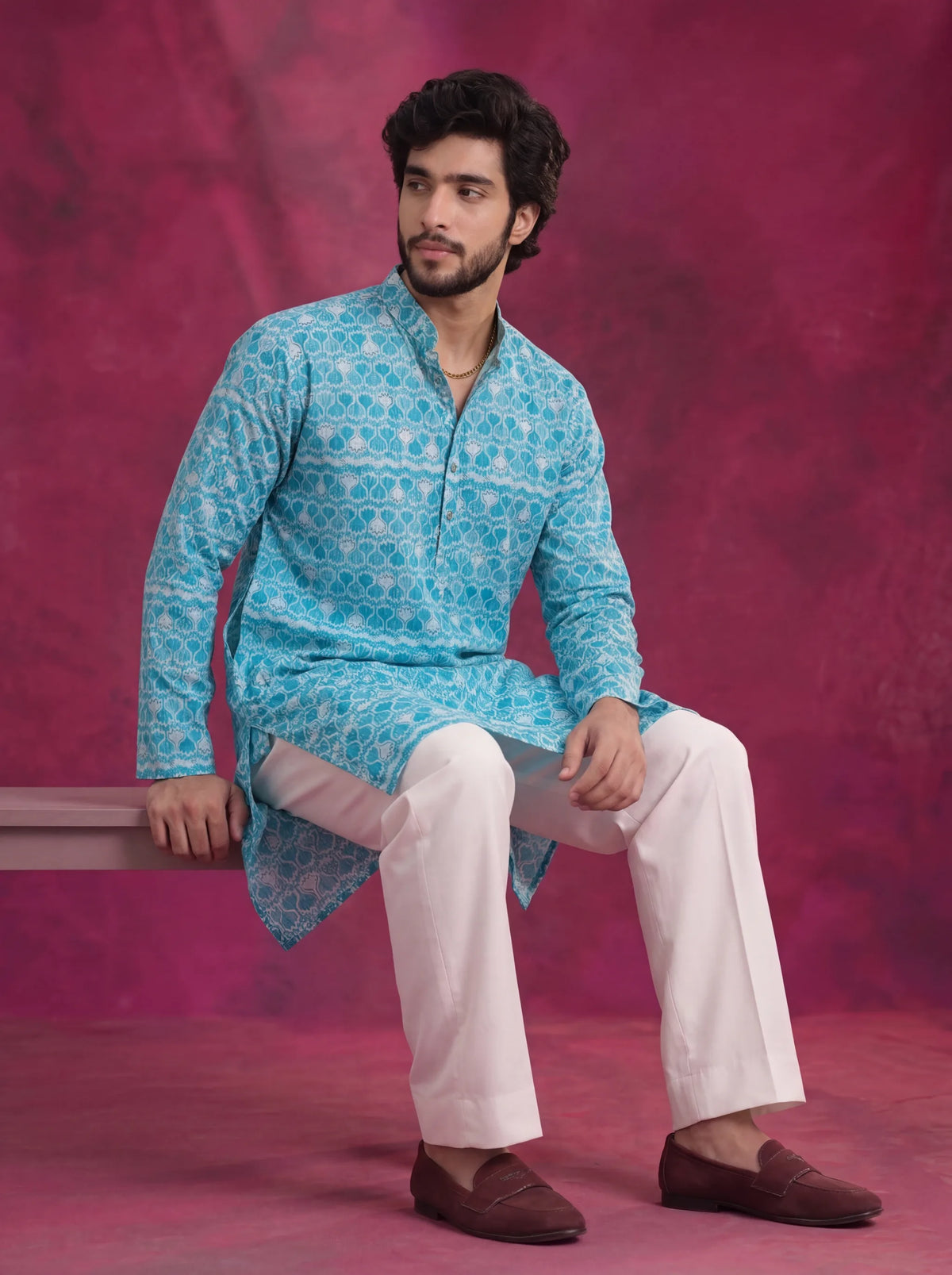 Celestial Charms Printed Lucknowi Kurta