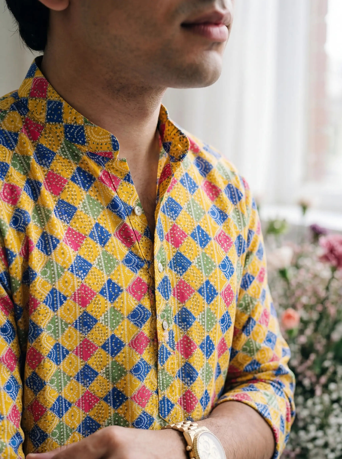 Rangoli Rhombus – Multicolor Block Print Long Kurta