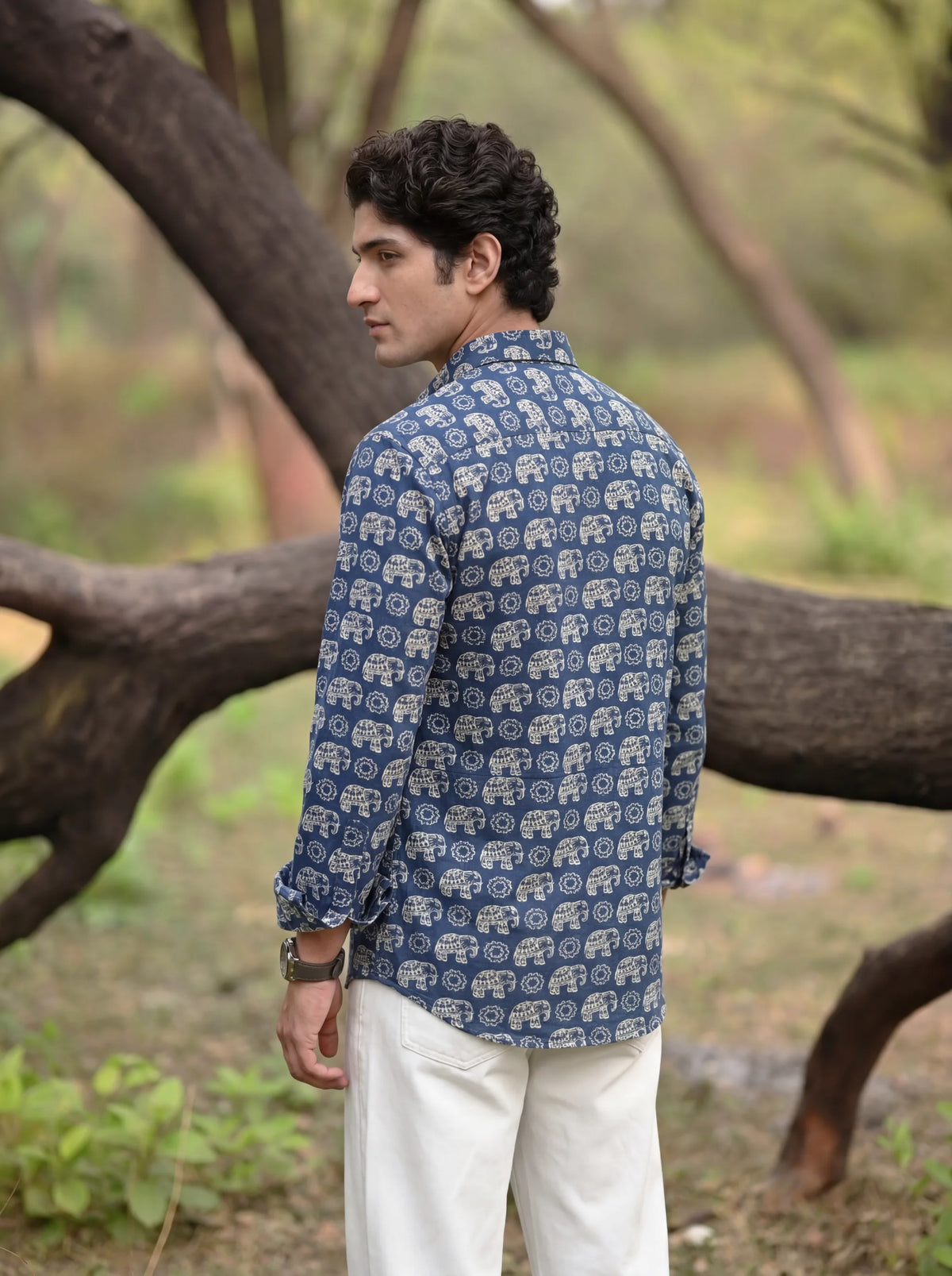 Elephant Dance – Printed Cotton Full Sleeve Shirt