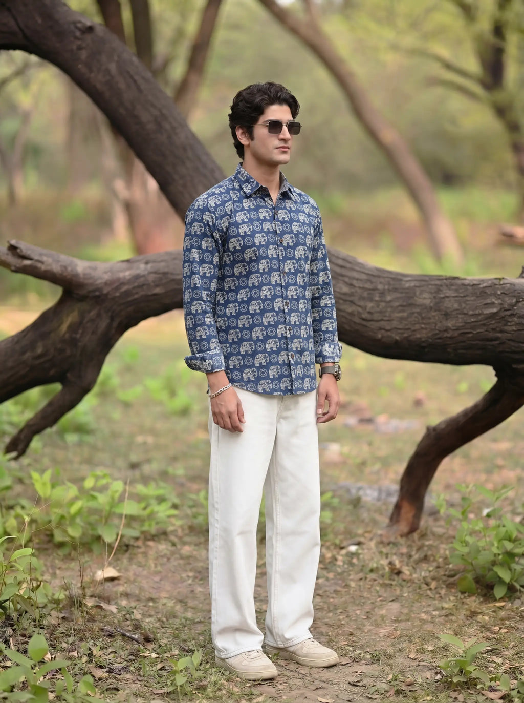 Elephant Dance – Printed Cotton Full Sleeve Shirt
