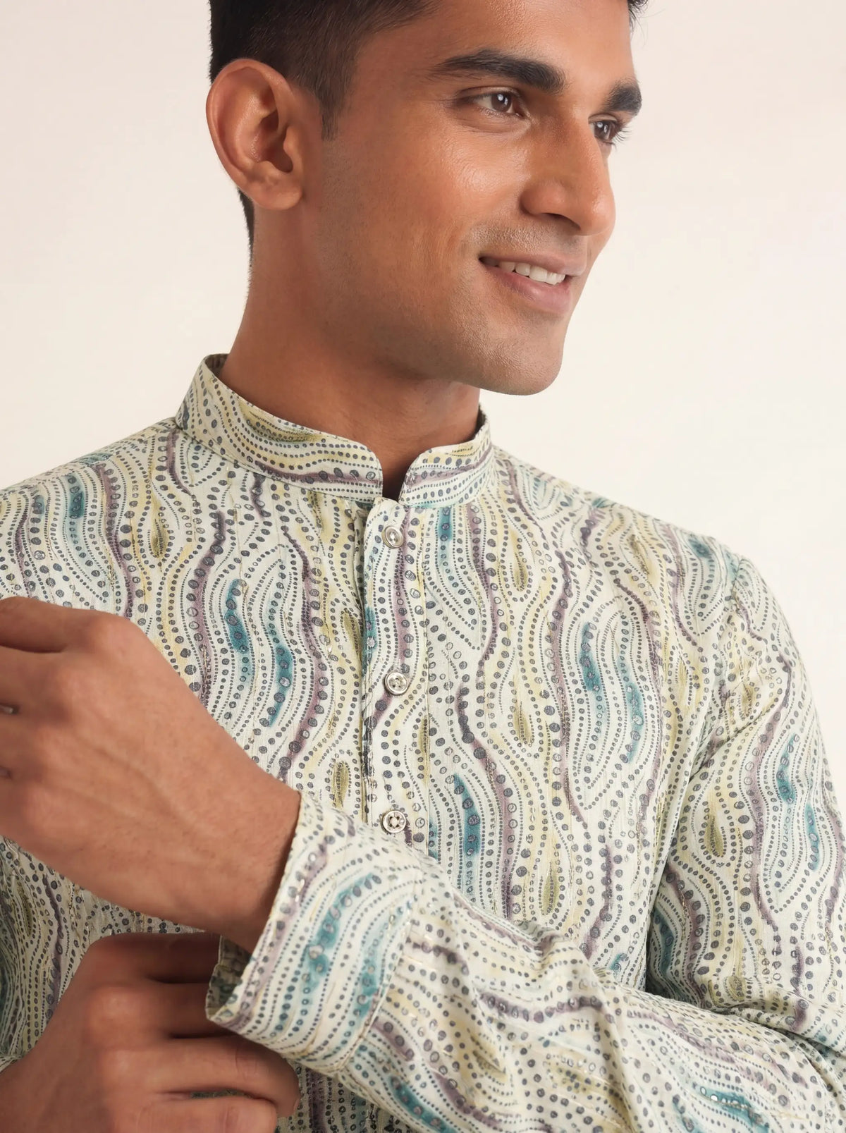 Luminous Golden Work Kurta