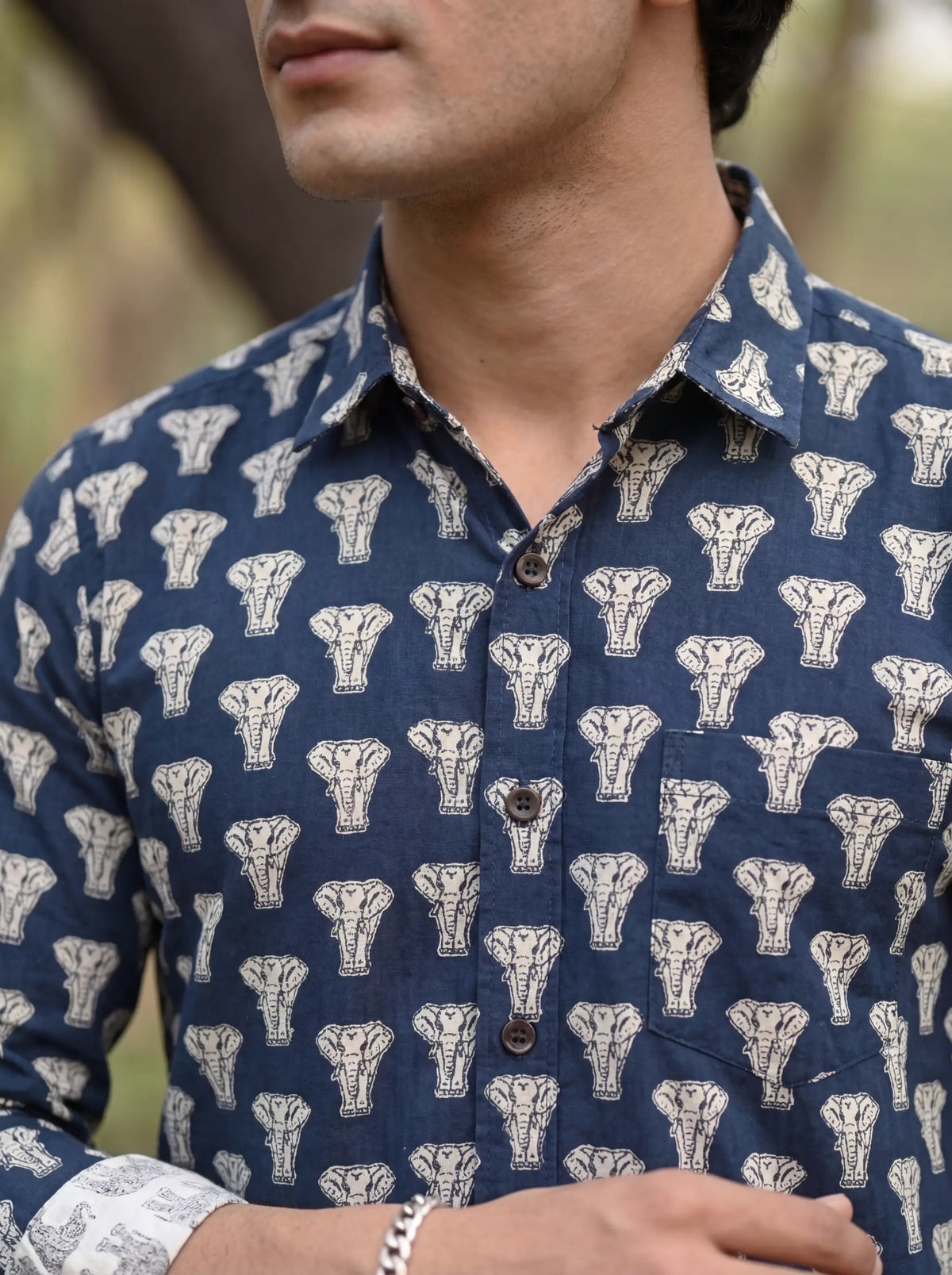 Elephant Elegance – Full Sleeve Cotton Shirt
