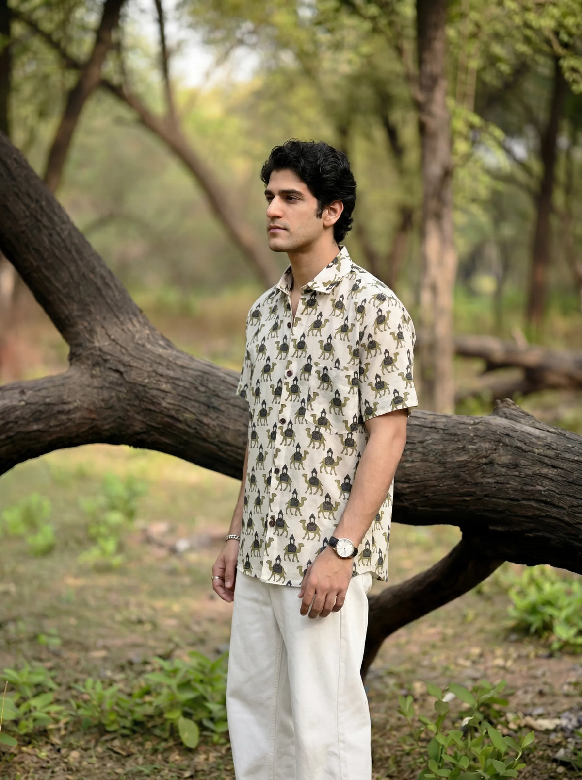 Desert Journey – Printed Cotton Half Sleeve Shirt