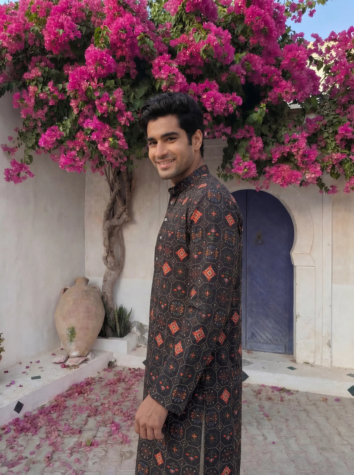Midnight Octagon – Heritage Print Long Kurta