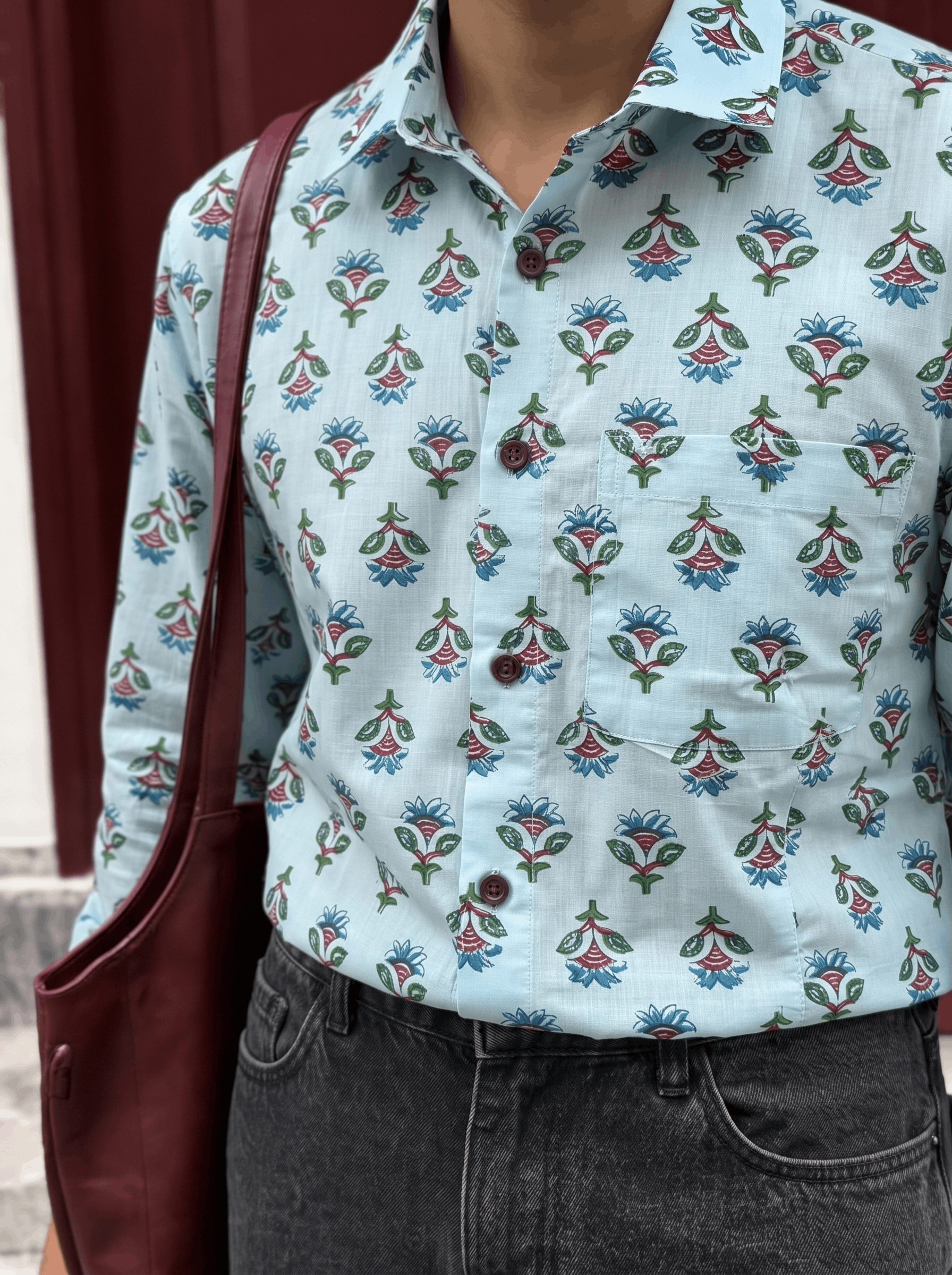 Floral Fusion – Printed Cotton Full Sleeve Shirt