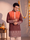 Coral Daman Printed – Textured Plan Long Kurta
