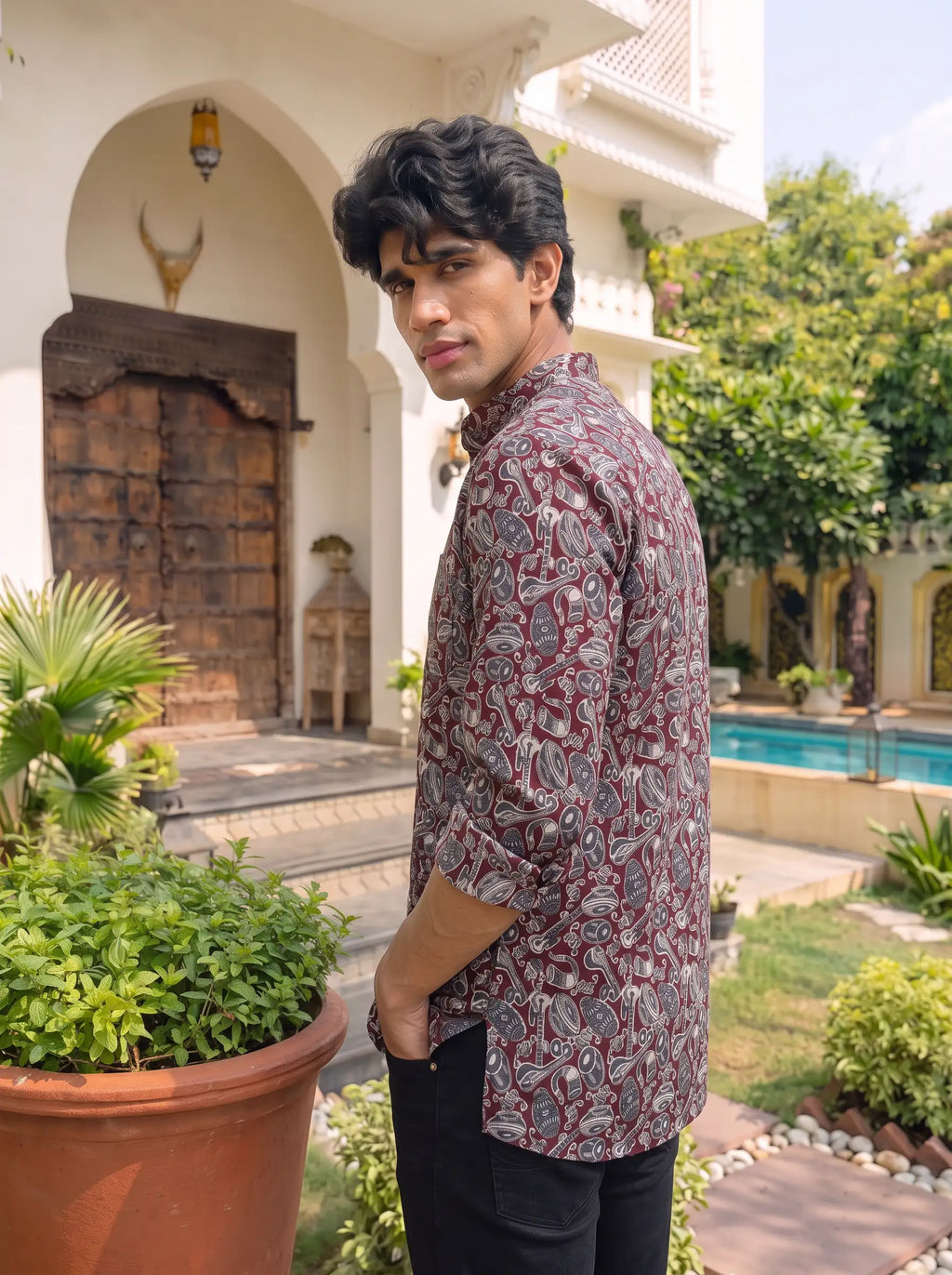 Rajasthani Rhythm – Printed Cotton Short Kurta