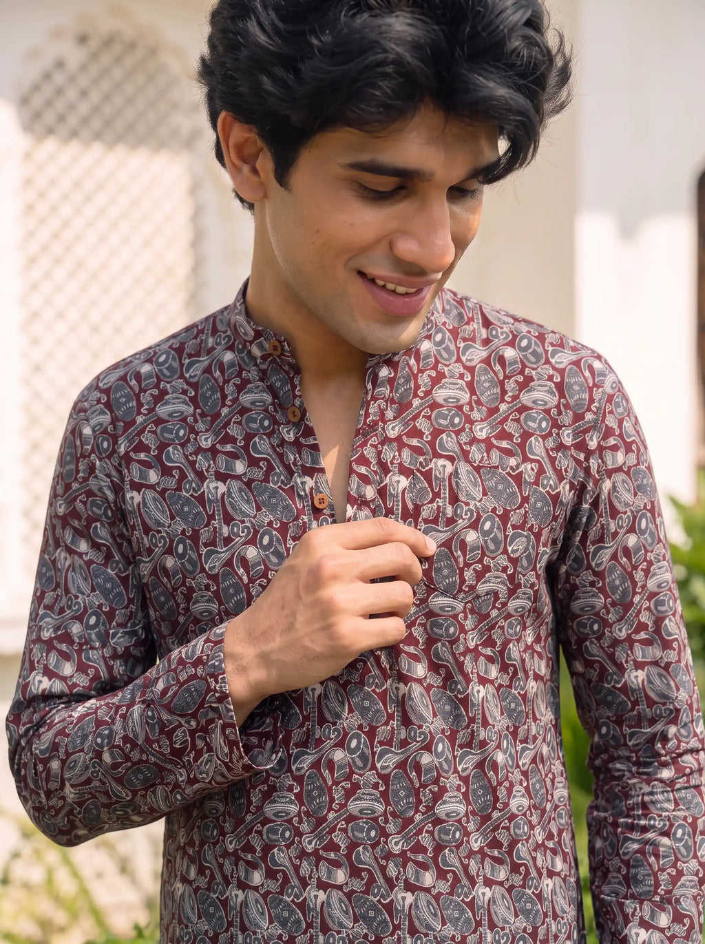 Rajasthani Rhythm – Printed Cotton Short Kurta