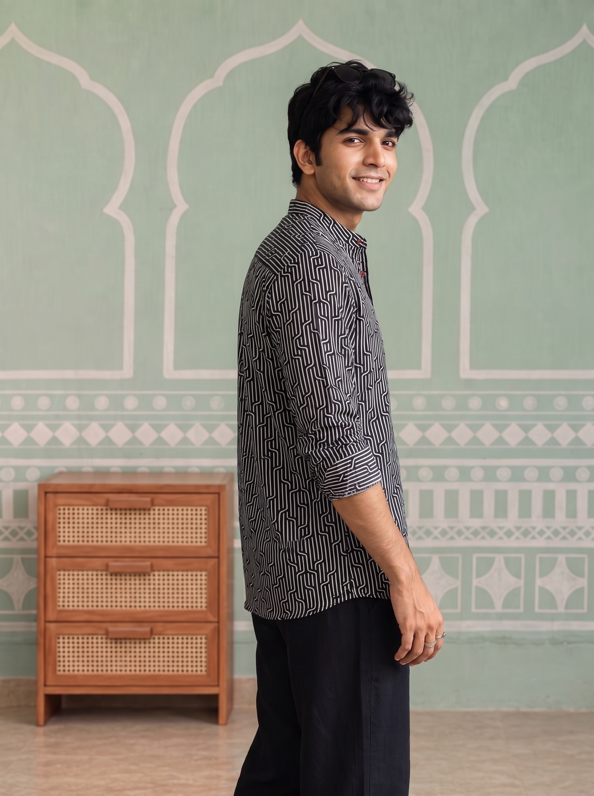 Mystic Maze – Printed Cotton Short Kurta