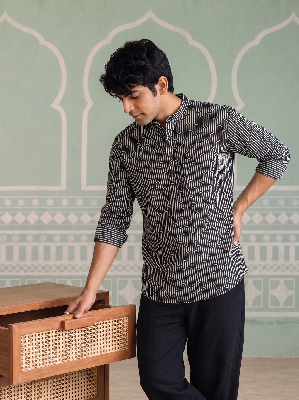 Mystic Maze – Printed Cotton Short Kurta
