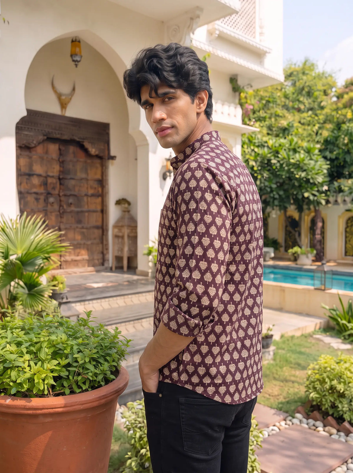 Heritage Charm – Printed Cotton Short Kurta