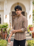 Desert Bloom – Men's Printed Cotton Short Kurta
