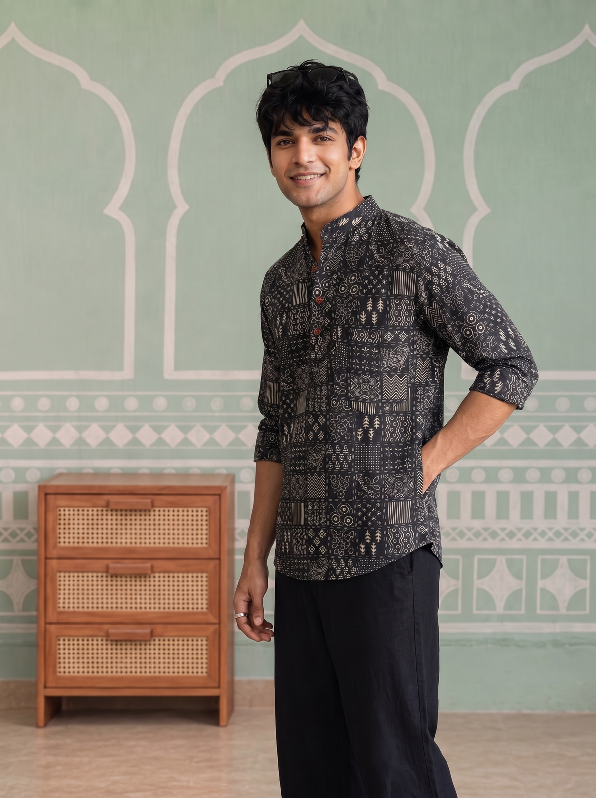 Royal Rajasthani – Printed Cotton Short Kurta