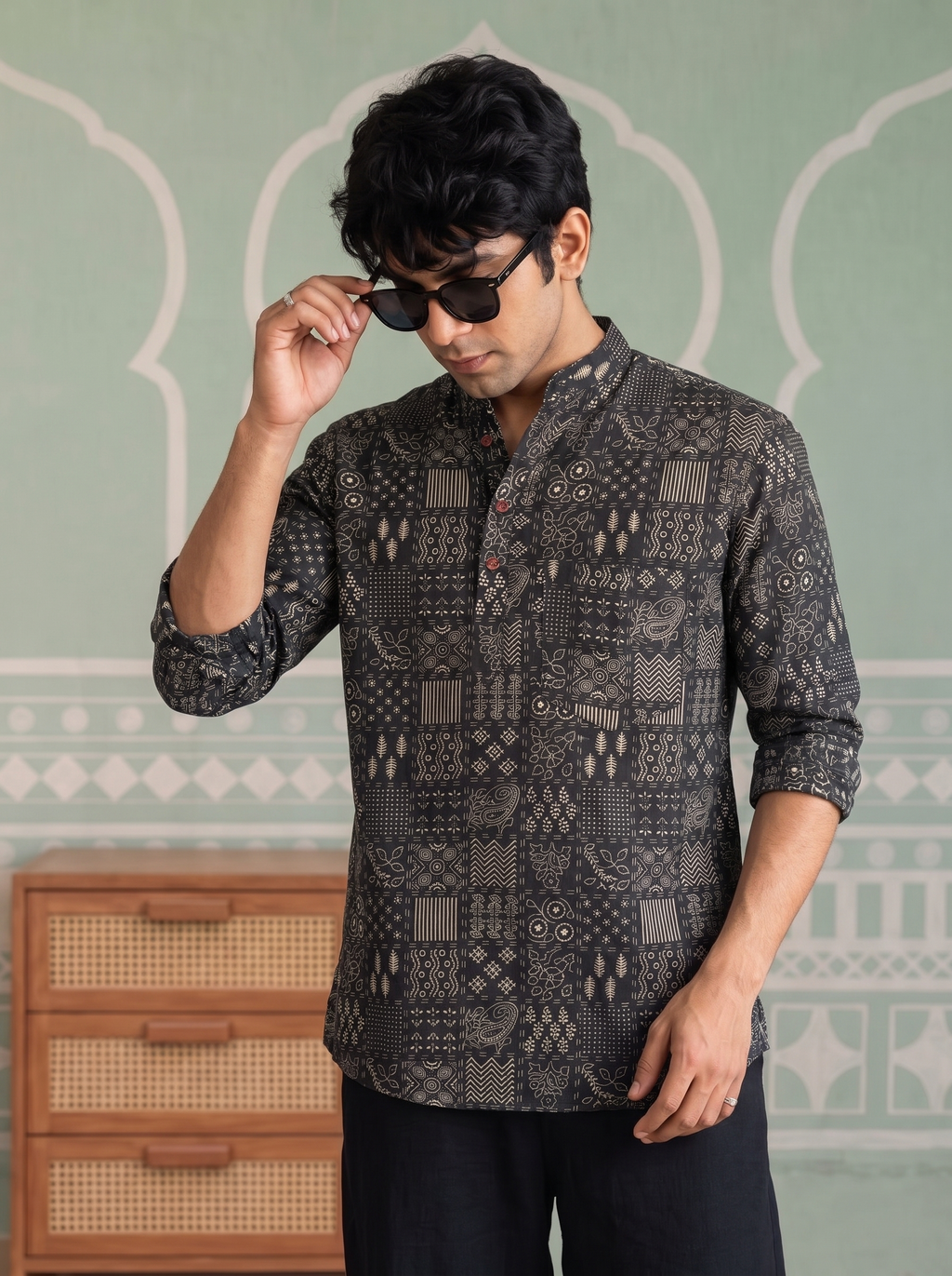 Royal Rajasthani – Printed Cotton Short Kurta
