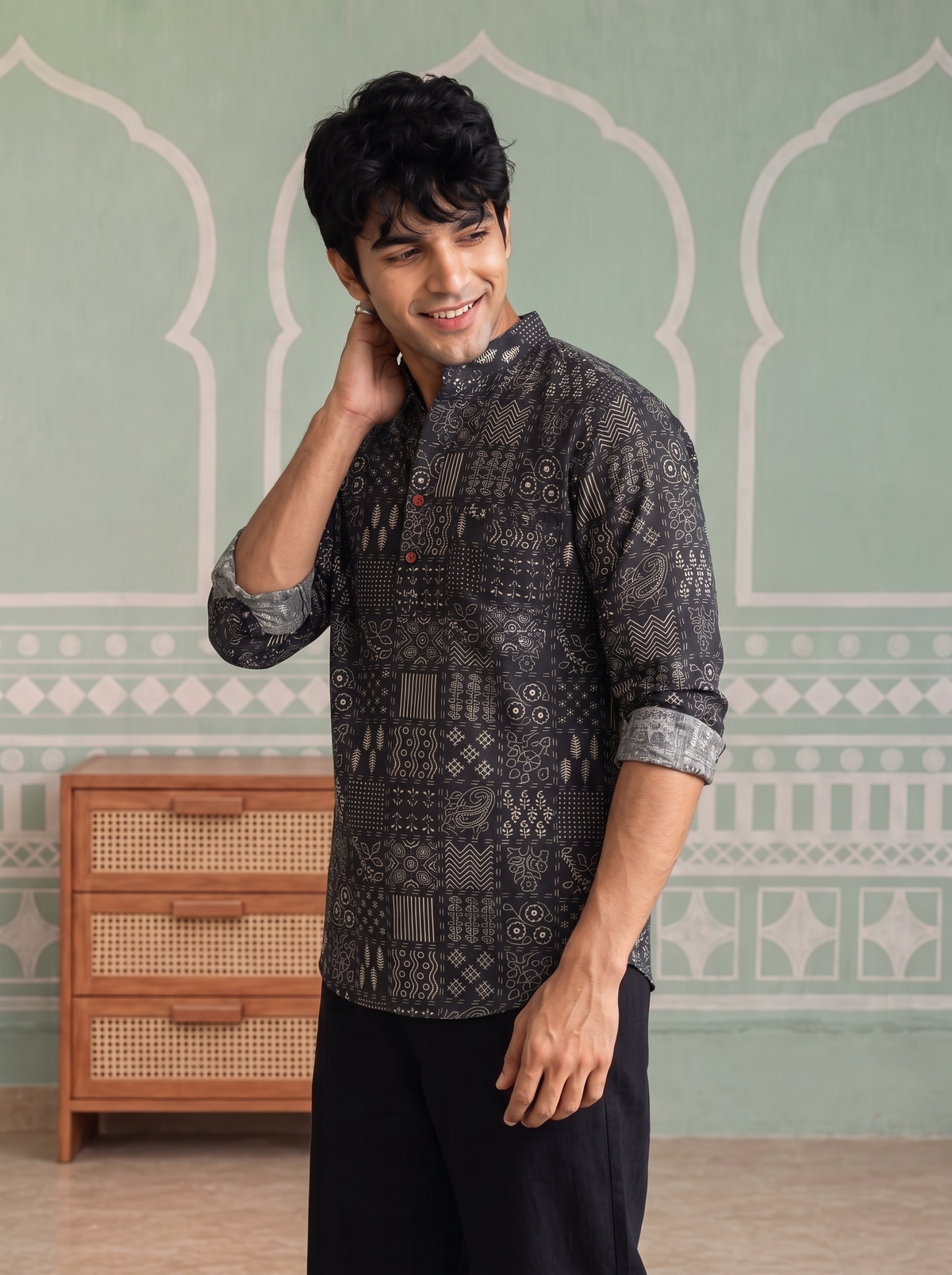Royal Rajasthani – Printed Cotton Short Kurta